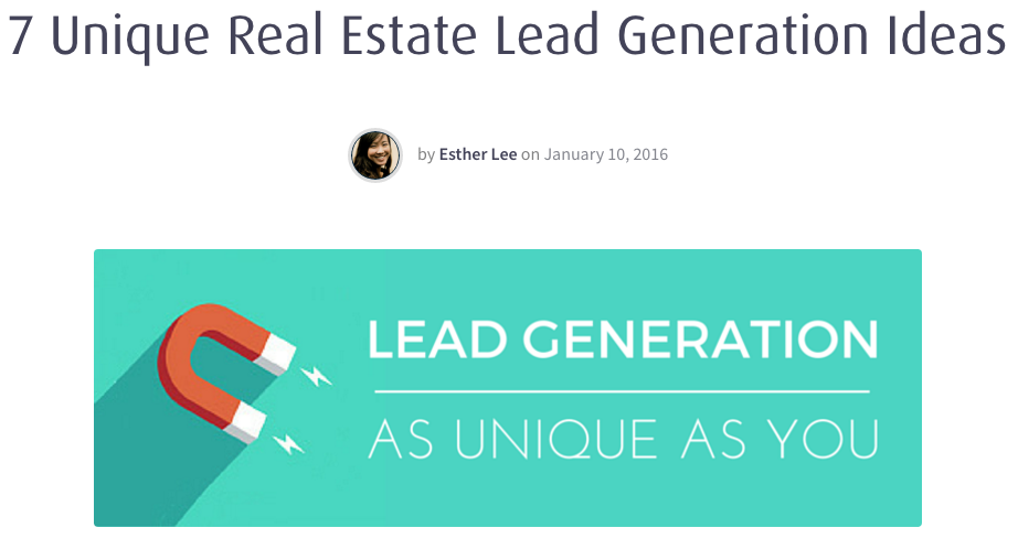 7 Unique Real Estate Lead Generation Ideas Image