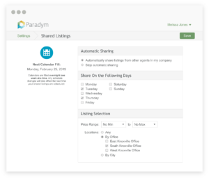 Shared Listing Settings